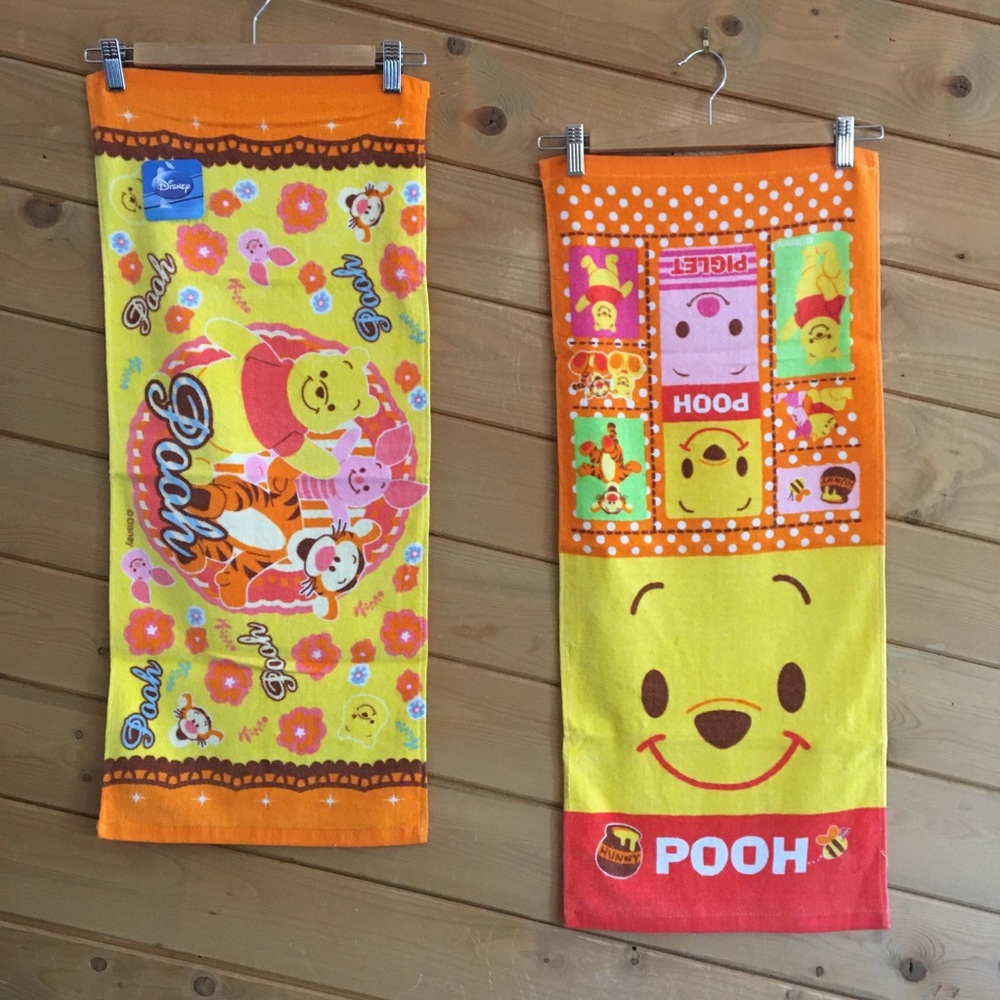 NEW Disney Winnie the Pooh Tiger Piglet Yellow Hand Face Towel